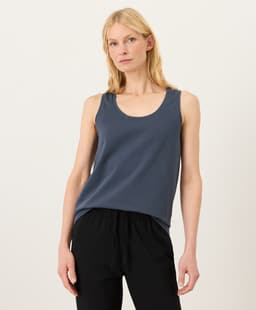 Pact — Luxe Essential Scoop Neck Tank - Steel Blue