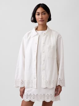 Gap — Eyelet Hem Relaxed Shirt Jacket