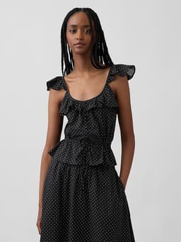 Gap — Flutter-Sleeve Tie-Waist Top