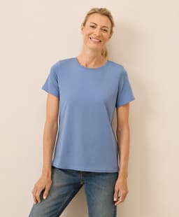 Pact — Softspun Crew Neck Tee - Hydrangea Blue